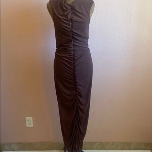 ZARA.Elegant Brown Sleeveless Dress